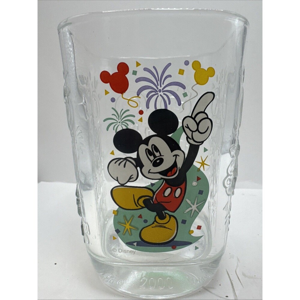 Vintage 2000 McDonalds Mickey Mouse Disney World Parks Millenium 3 Glass Set - Picture 2 of 12